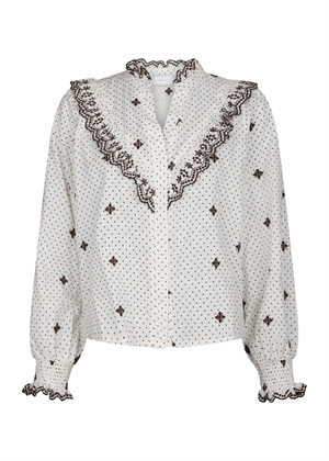 Degas Dot bluse Offwhite Neo Noir 